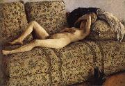 Gustave Caillebotte The female nude on the sofa oil painting reproduction